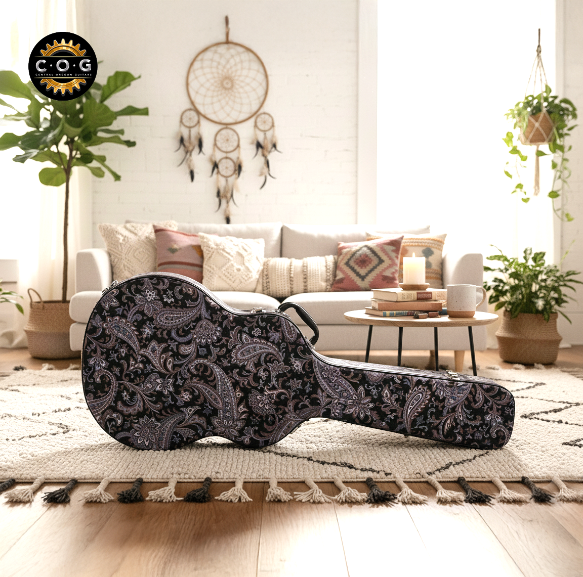 Premium Boho-Bandana Hard Shell Guitar Case